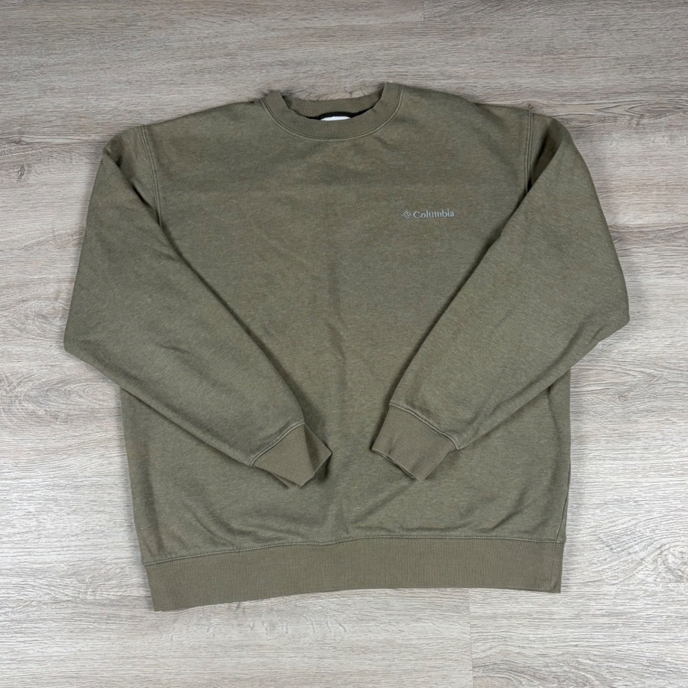 Columbia Sweatshirt Mens Size M Green Crewneck Fleece Pullover AM6769